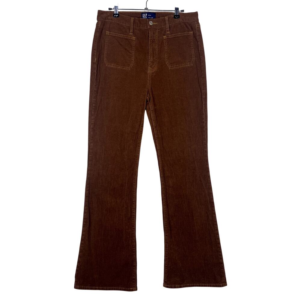 GAP Brown Corduroy High Waisted 70's Flare Retro Boho Hippie Grunge Sz 10 30R